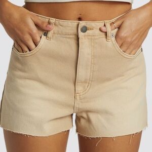 Billabong High Tides High Rise Cutoff Shorts Tan Denim Size 30 NWT Festival